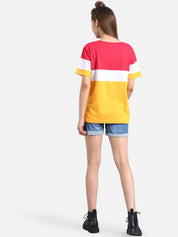 Kotty Women Pack Of 2 Yellow Colourblocked Round Neck T-shirt