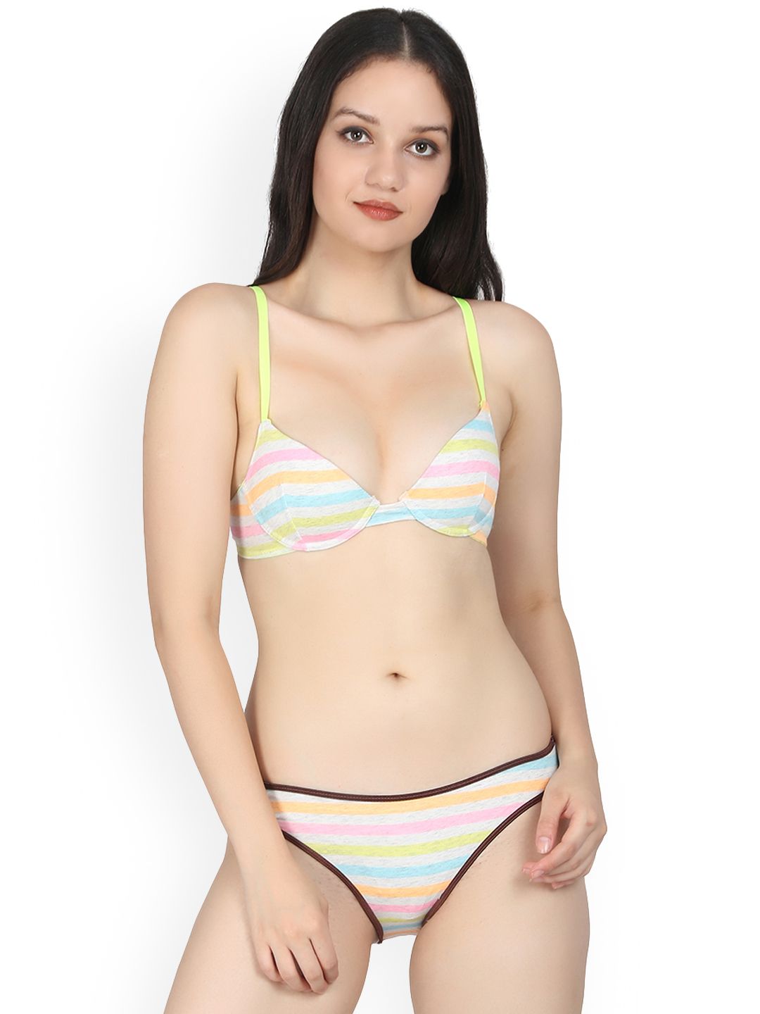Kotty Women Multicoloured Striped Lingerie Set KTTIW90