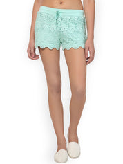 Kotty Women Blue Self Design Lounge Shorts