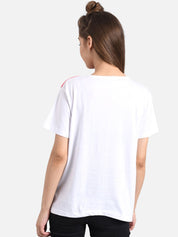 Kotty Women Pink & Grey Solid Round Neck T-shirt