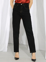 Kotty Women Black Slim Fit High-Rise Stretchable Jeans
