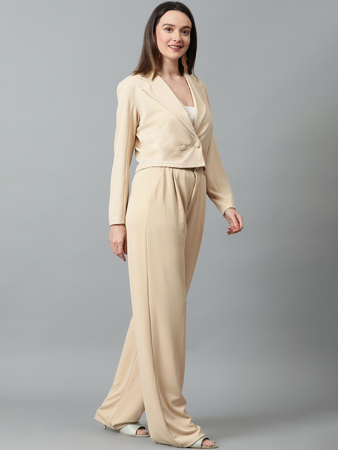 KOTTY BIZwear Basics Notched Lapel Collar Coat & Trousers