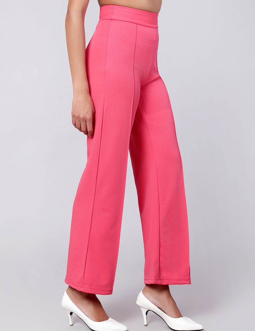 Kotty Women Pack Of 2 Relaxed Straight Leg High-Rise Straight Fit Easy Wash Trousers