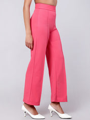 Kotty Women Pack Of 2 Relaxed Straight Leg High-Rise Straight Fit Easy Wash Trousers