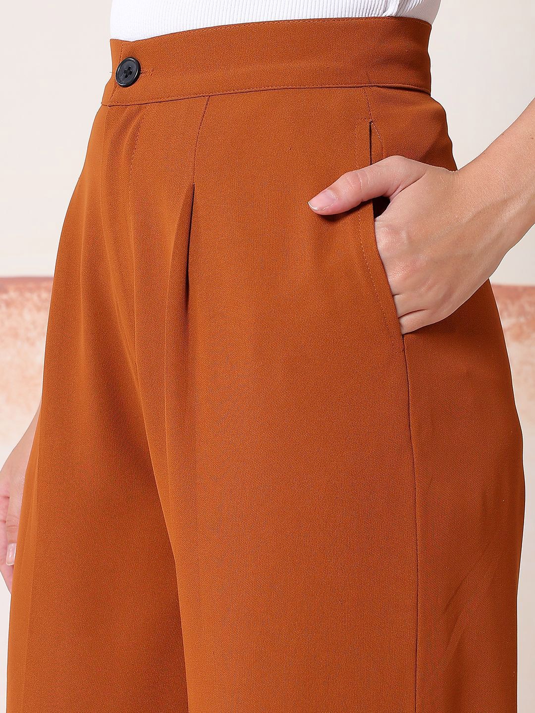 Kotty Women Comfort Flared High-Rise Parallel Trousers