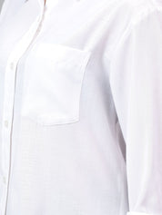 Kotty Women Spread Collar Solid Cotton Relaxed Fit Casual Shirt