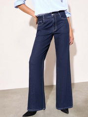 Kotty Women Blue Jean Straight Fit High-Rise Clean Look Stretchable Jeans