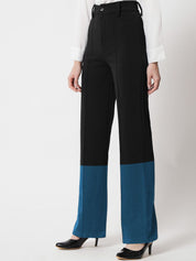 Kotty Women Colourblocked High-Rise Easy Wash Trousers