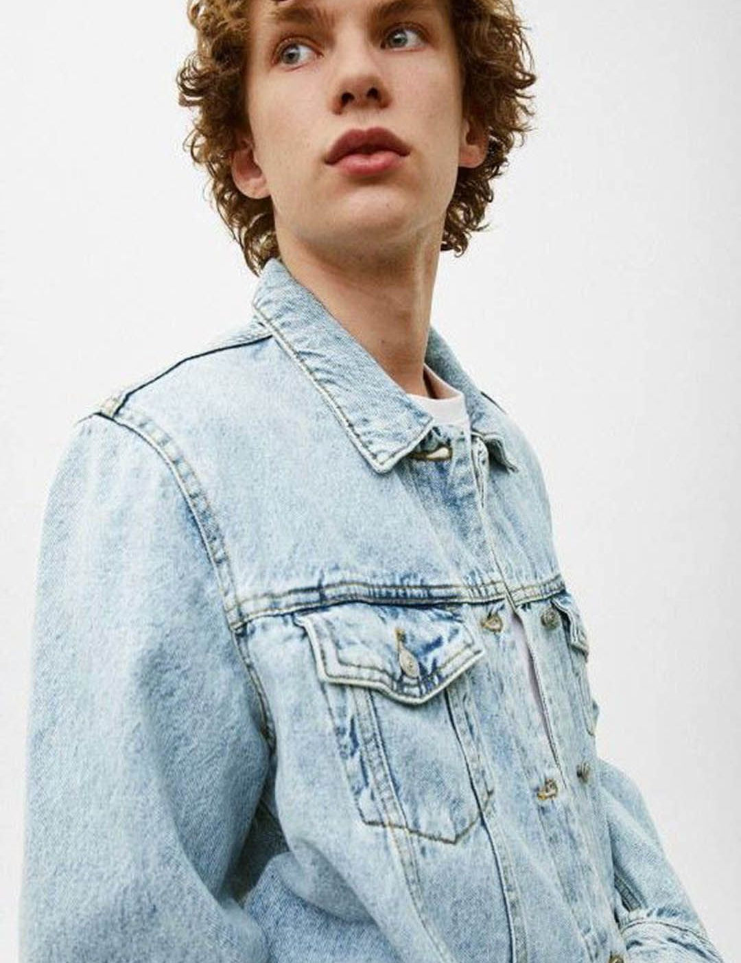 Kotty Men Solid Spread Collar Denim Jacket
