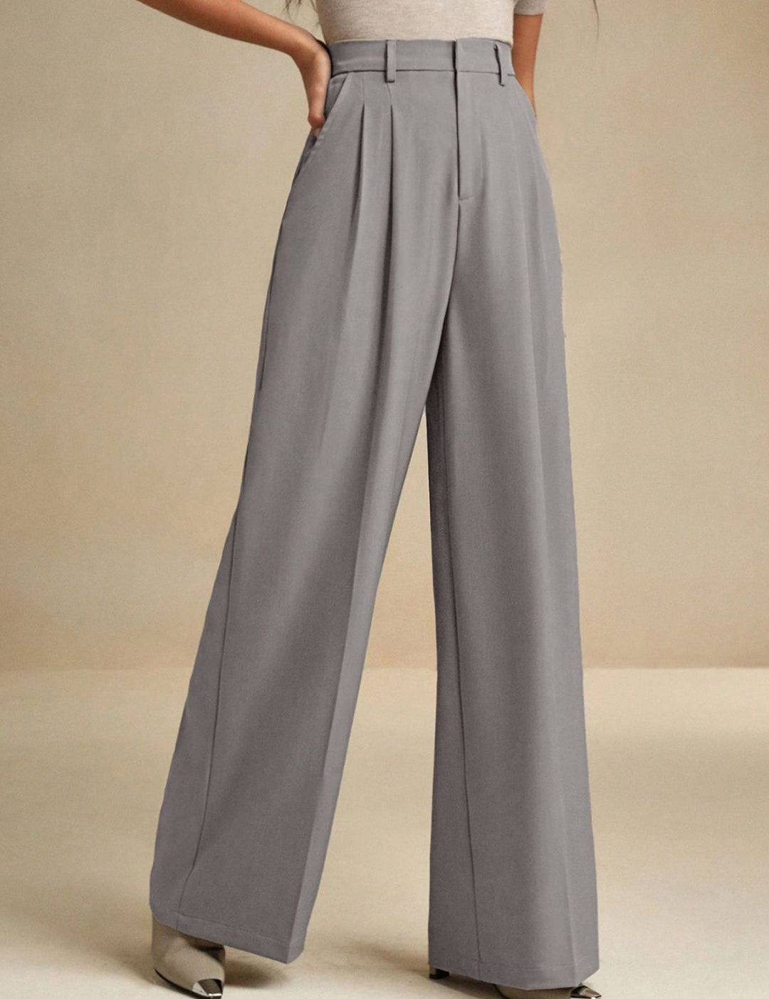 Kotty Women High-Rise Easy Wash Pleated Trousers