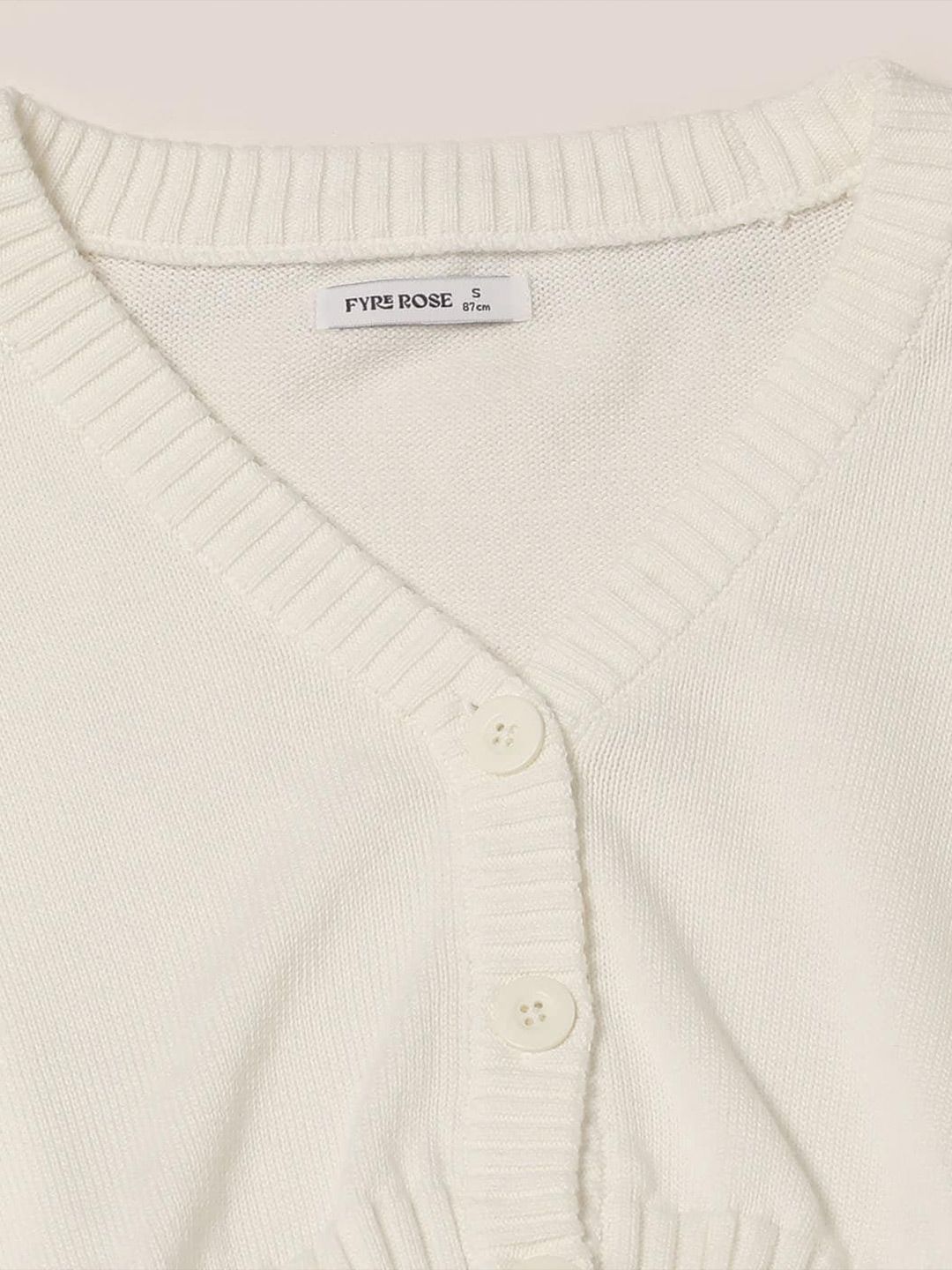 Kotty Women V-Neck Cotton Crop Cardigan