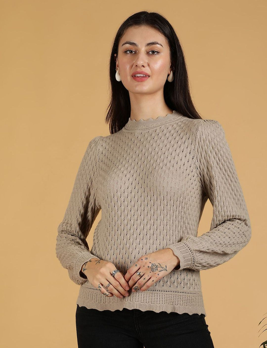 Kotty Women Round Neck Long Sleeves Pullover