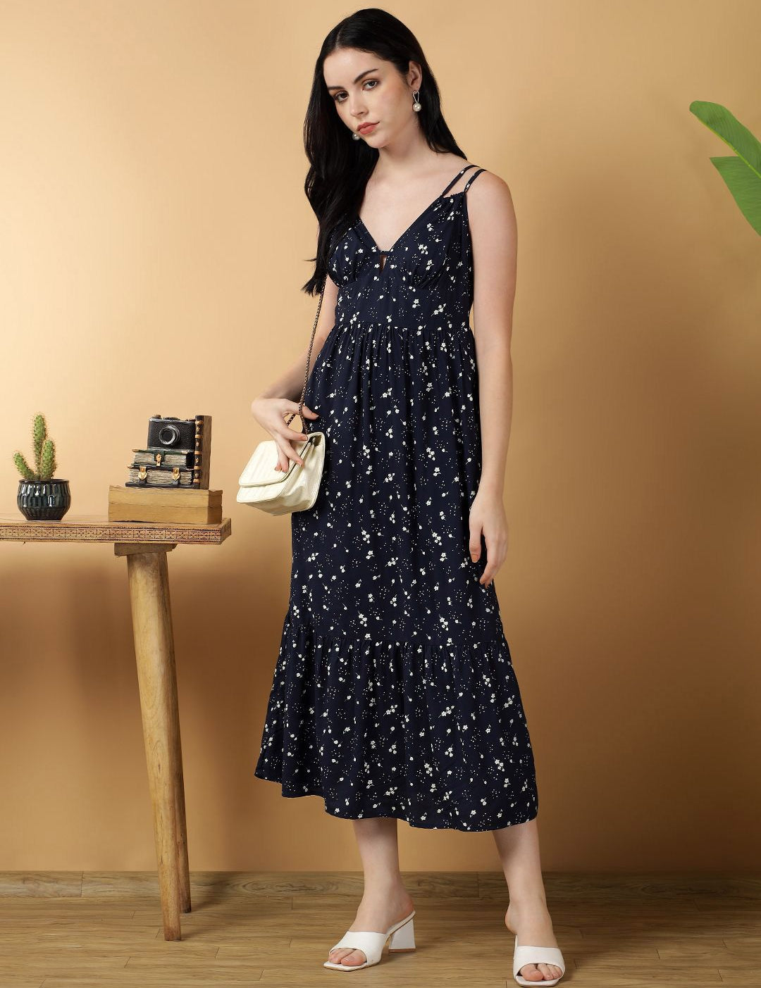 Kotty Women Floral Printed Fit & Flare Midi Dress