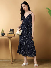 Kotty Women Floral Printed Fit & Flare Midi Dress