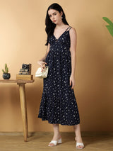 Kotty Women Floral Printed Fit & Flare Midi Dress
