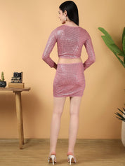 Kotty Embellished Round Neck Top With Skirt 