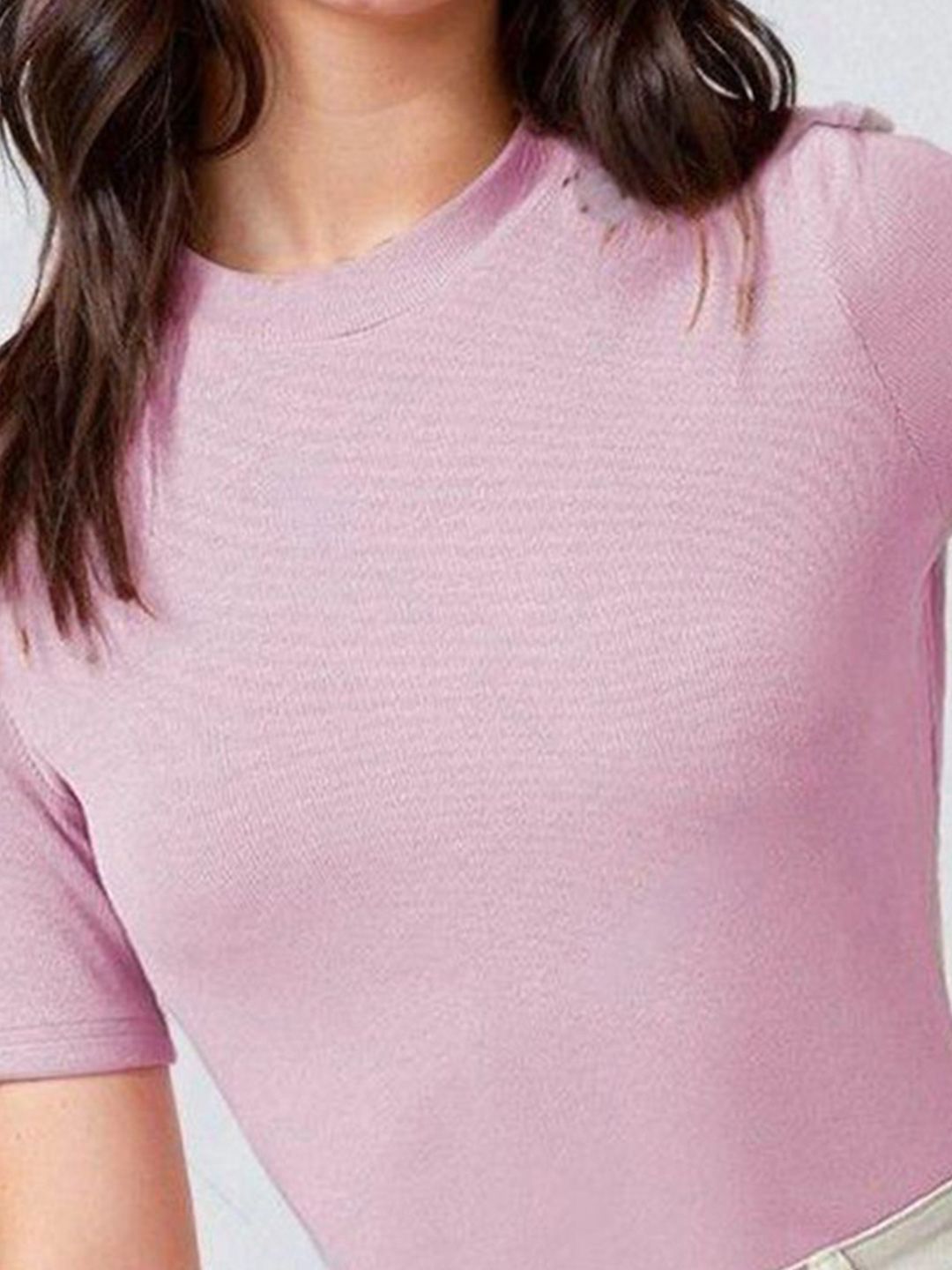 Kotty Women Round Neck Short Sleeves Fitted Top