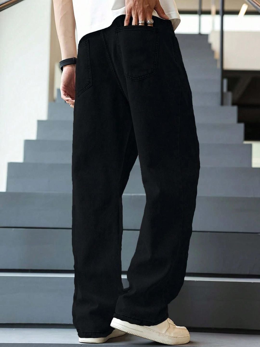 Kotty Men Regular Fit Low-Rise Clean Look Cotton Stretchable Jeans