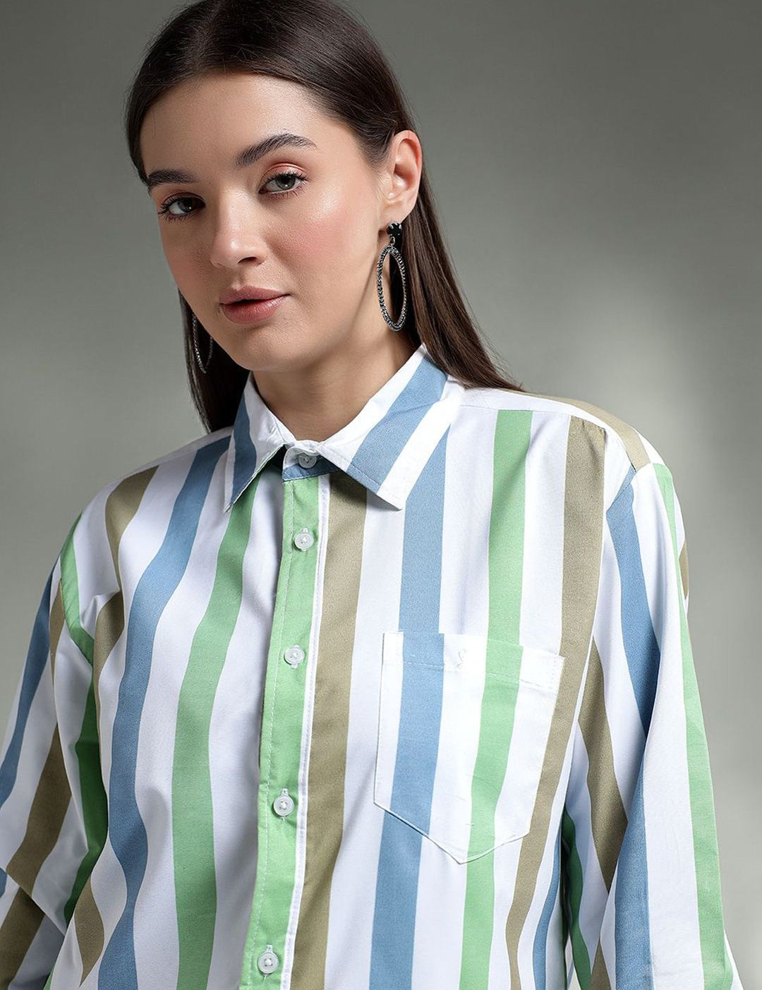 Kotty Women Spread Collar Graphic Printed Cotton Casual Shirt