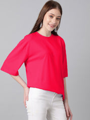 KOTTY Basics Basics Round Neck Drop-Shoulder Sleeves Oversized T-shirt