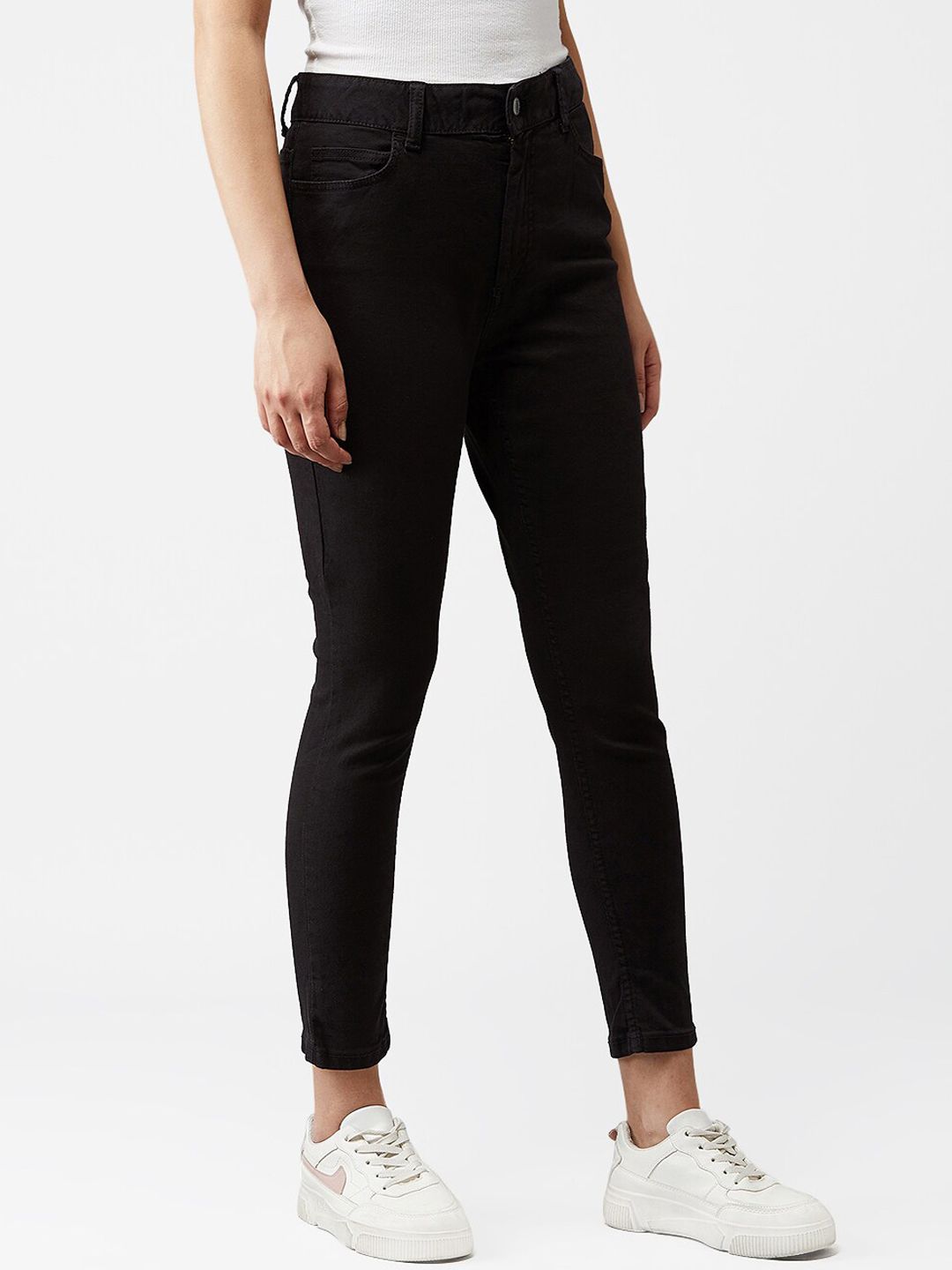 Kotty Women Black Skinny Fit High-Rise Clean Look Jeans