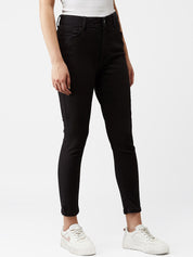 Kotty Women Black Skinny Fit High-Rise Clean Look Jeans
