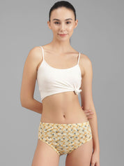 Kotty Women Yellow & Black Printed Hipster Briefs KTTWOMENSPANTY373