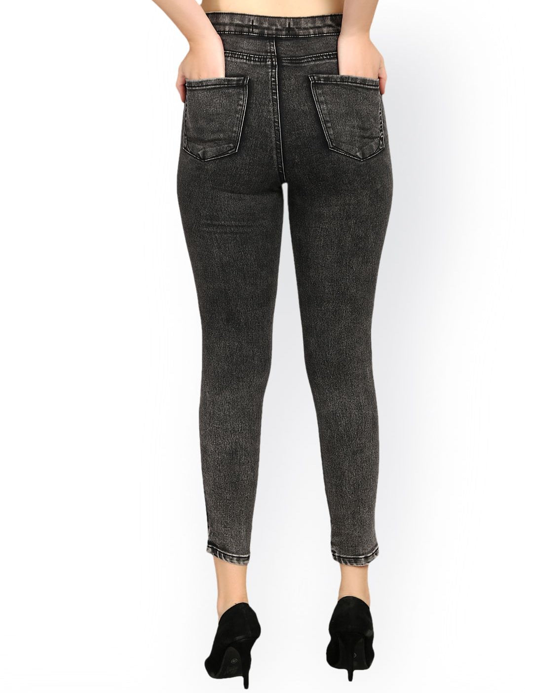 Kotty Women Black Skinny Fit High-Rise Clean Look Stretchable Jeans