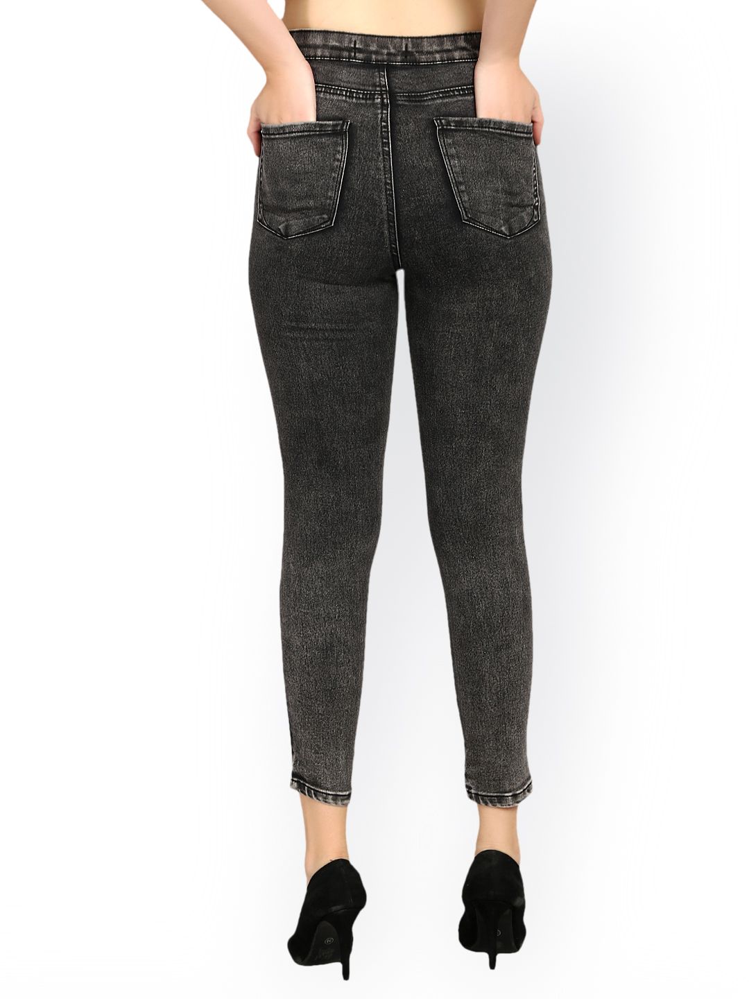 Kotty Women Black Skinny Fit High-Rise Clean Look Stretchable Jeans