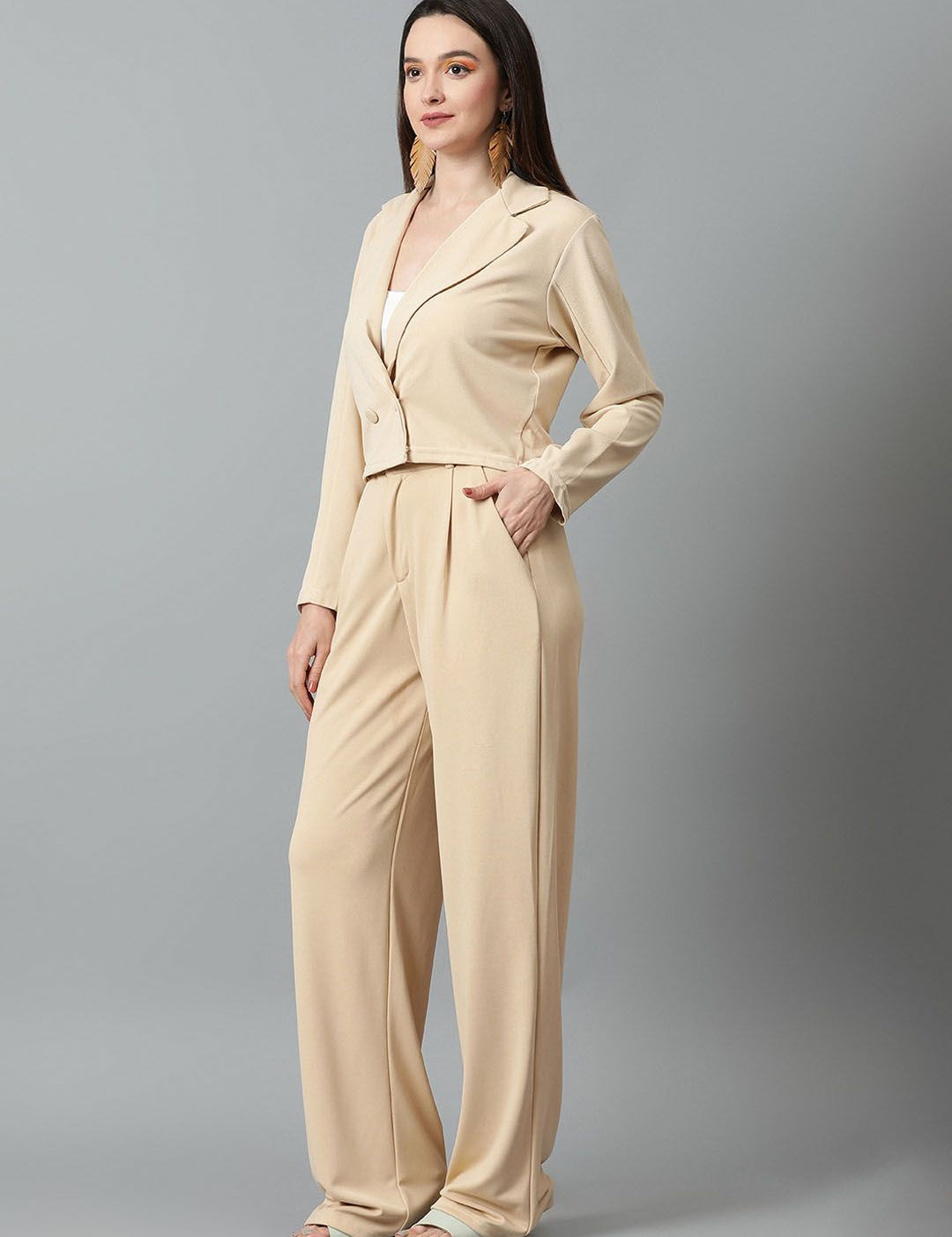 KOTTY BIZwear Basics Notched Lapel Collar Coat & Trousers