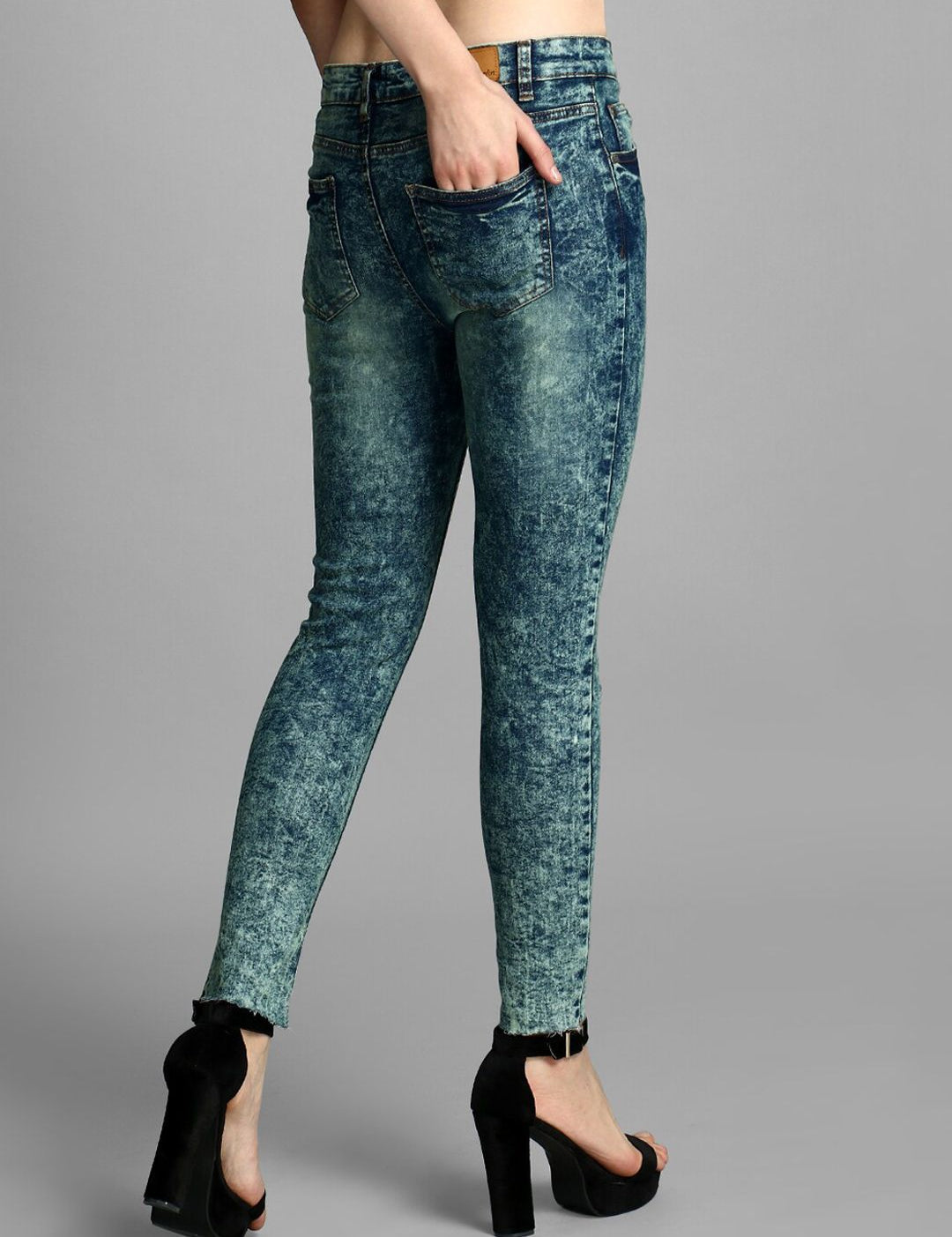 Kotty Women Green Skinny Fit High-Rise Clean Look Jeans