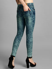 Kotty Women Green Skinny Fit High-Rise Clean Look Jeans