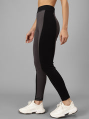 Kotty Women Grey & Black Colourblocked Tights