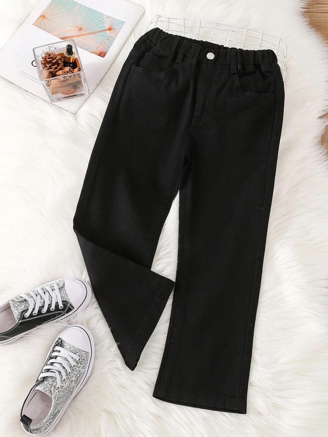 Kotty Girls Jean Fit Mid-Rise Stretchable Wide Leg  Jeans