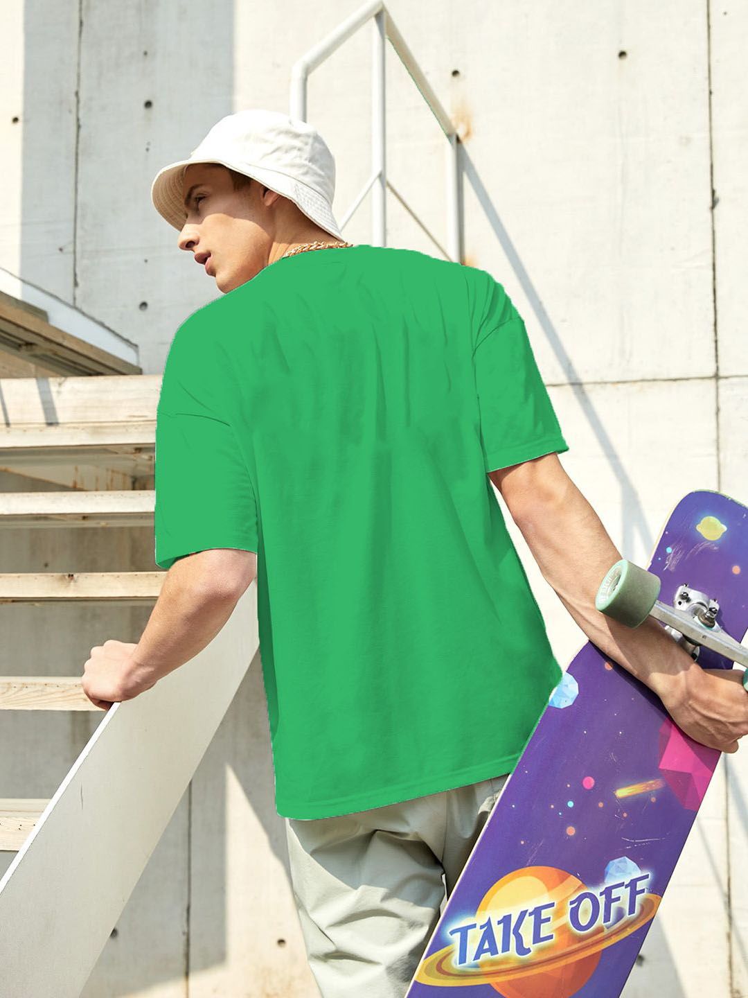 Kotty Green Regular Fit Cotton Casual T-Shirt