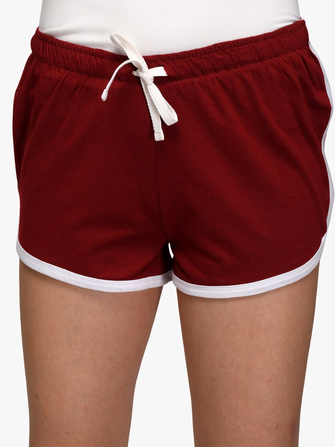 Kotty Women Maroon Solid Regular Fit Shorts