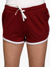 Kotty Women Maroon Solid Regular Fit Shorts