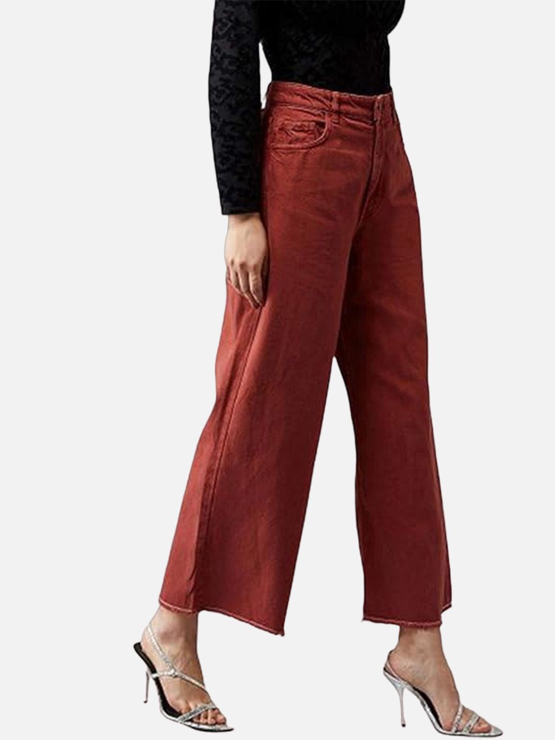 Kotty Women Jean Flared High-Rise Stretchable Cotton Jeans