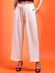 Stylecast X KOTTY Women High-Rise Relaxed Fit Parallel Trousers
