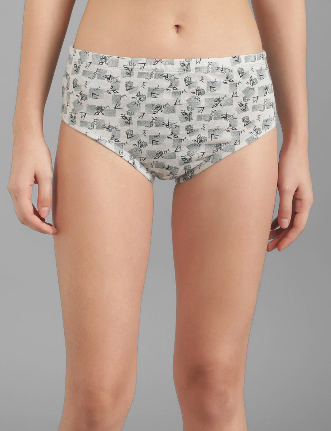 Kotty Women White & Grey Printed Hipster Briefs KTTWOMENSPANTY375
