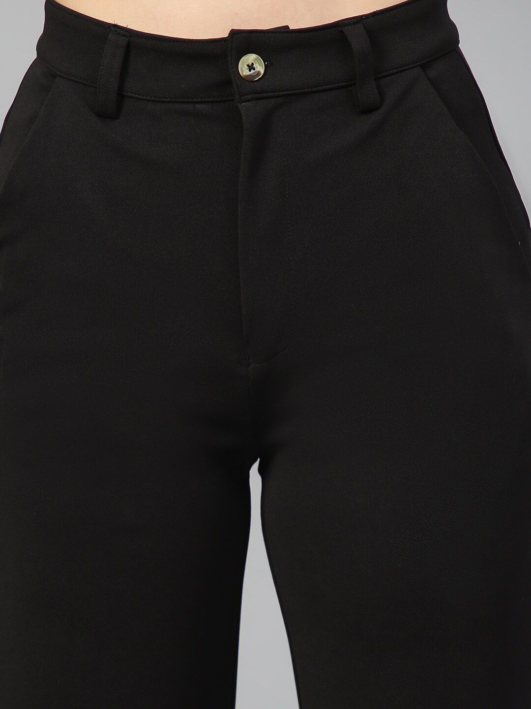 KOTTY BIZwear Women Relaxed Straight Fit High-Rise Easy Wash Trousers