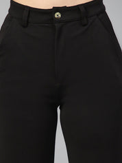 KOTTY BIZwear Women Relaxed Straight Fit High-Rise Easy Wash Trousers