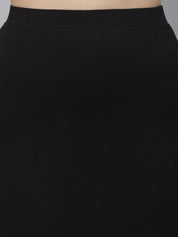 Kotty Women Black Solid Knee-Length Pencil Skirt