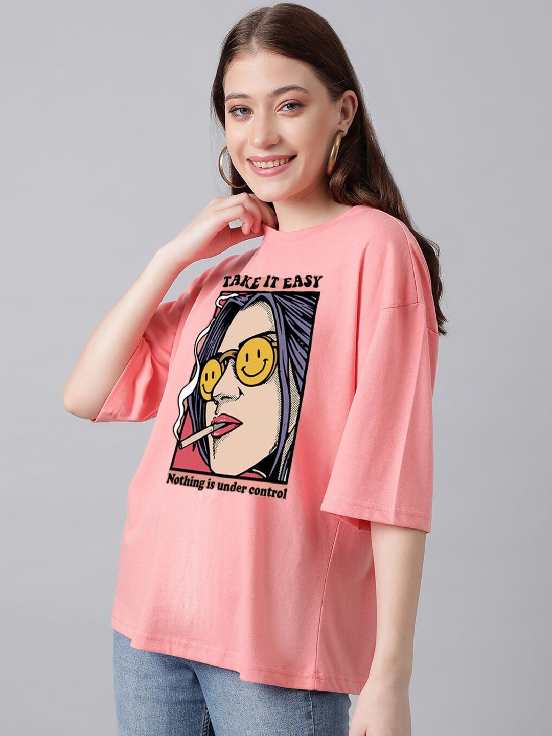 Kotty Graphic Printed Oversized T-shirt