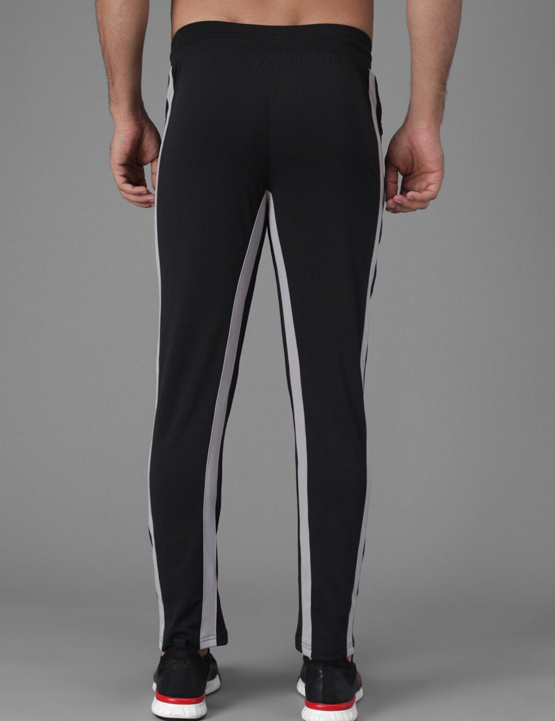 Kotty Men Black And White Striped Track Pant