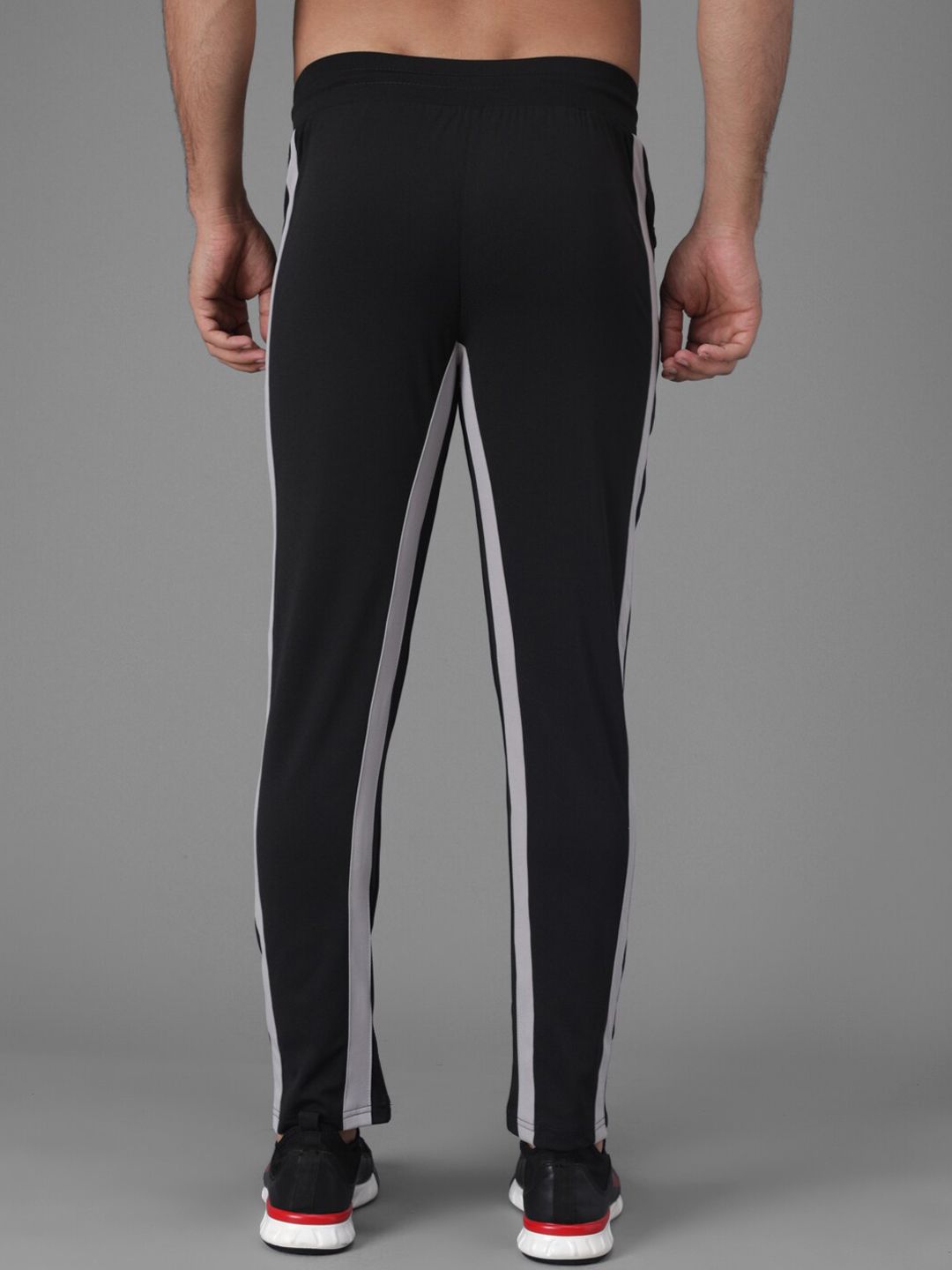 Kotty Men Black And White Striped Track Pant