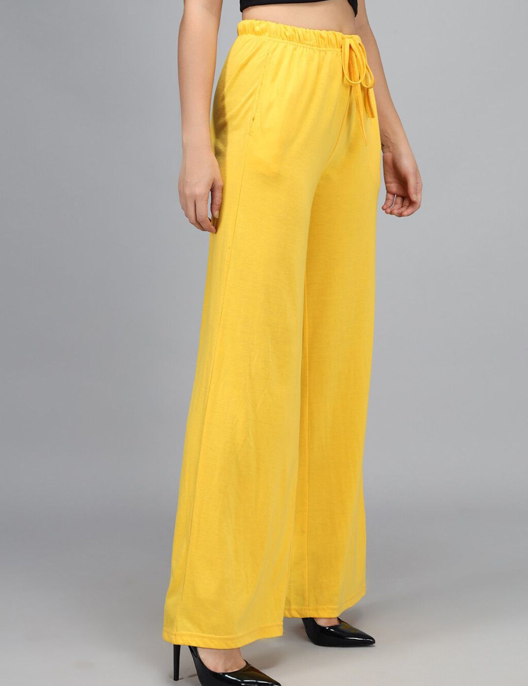 Kotty Women Yellow Loose Fit High-Rise Parallel Trousers