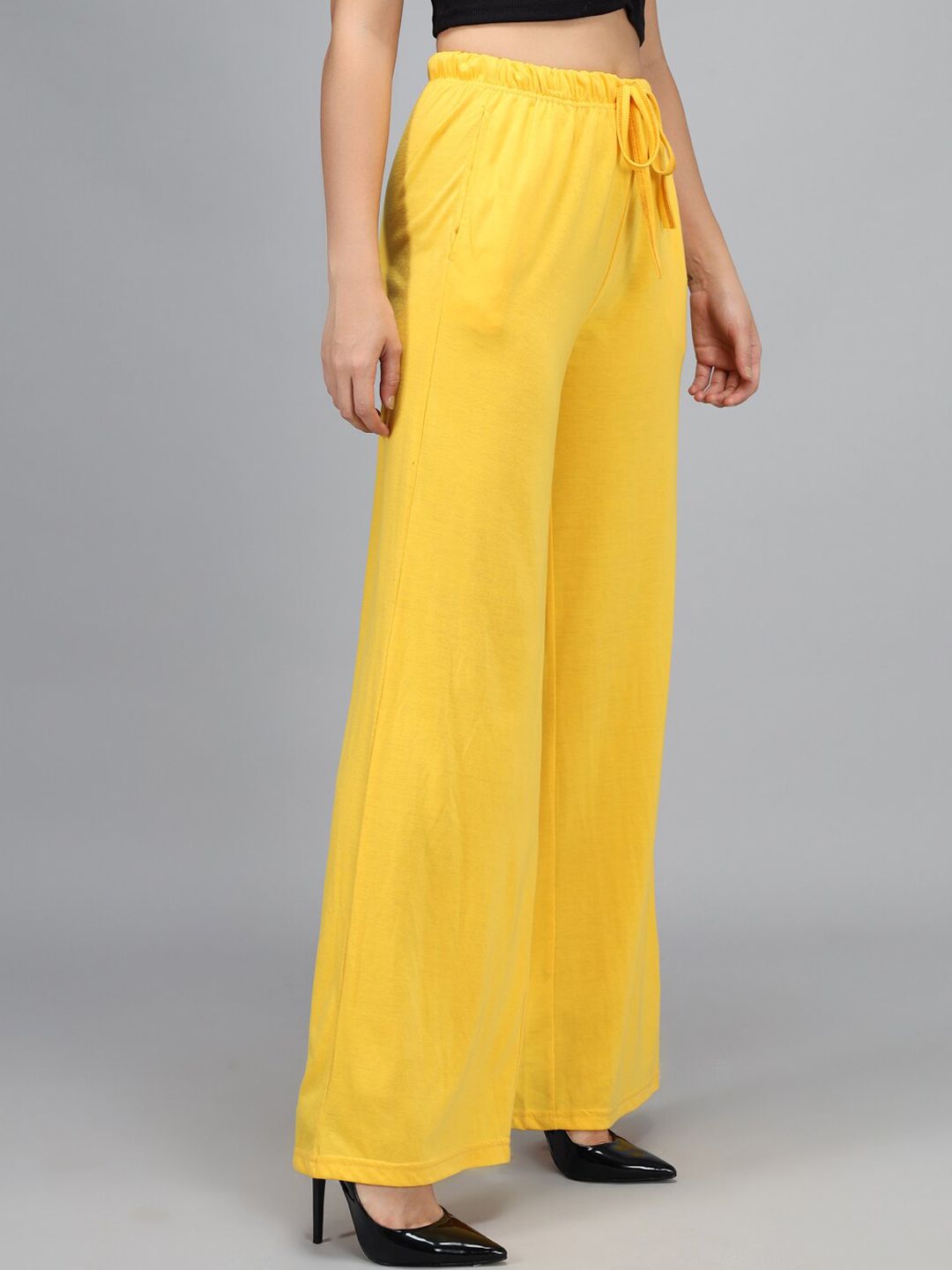 Kotty Women Yellow Loose Fit High-Rise Parallel Trousers