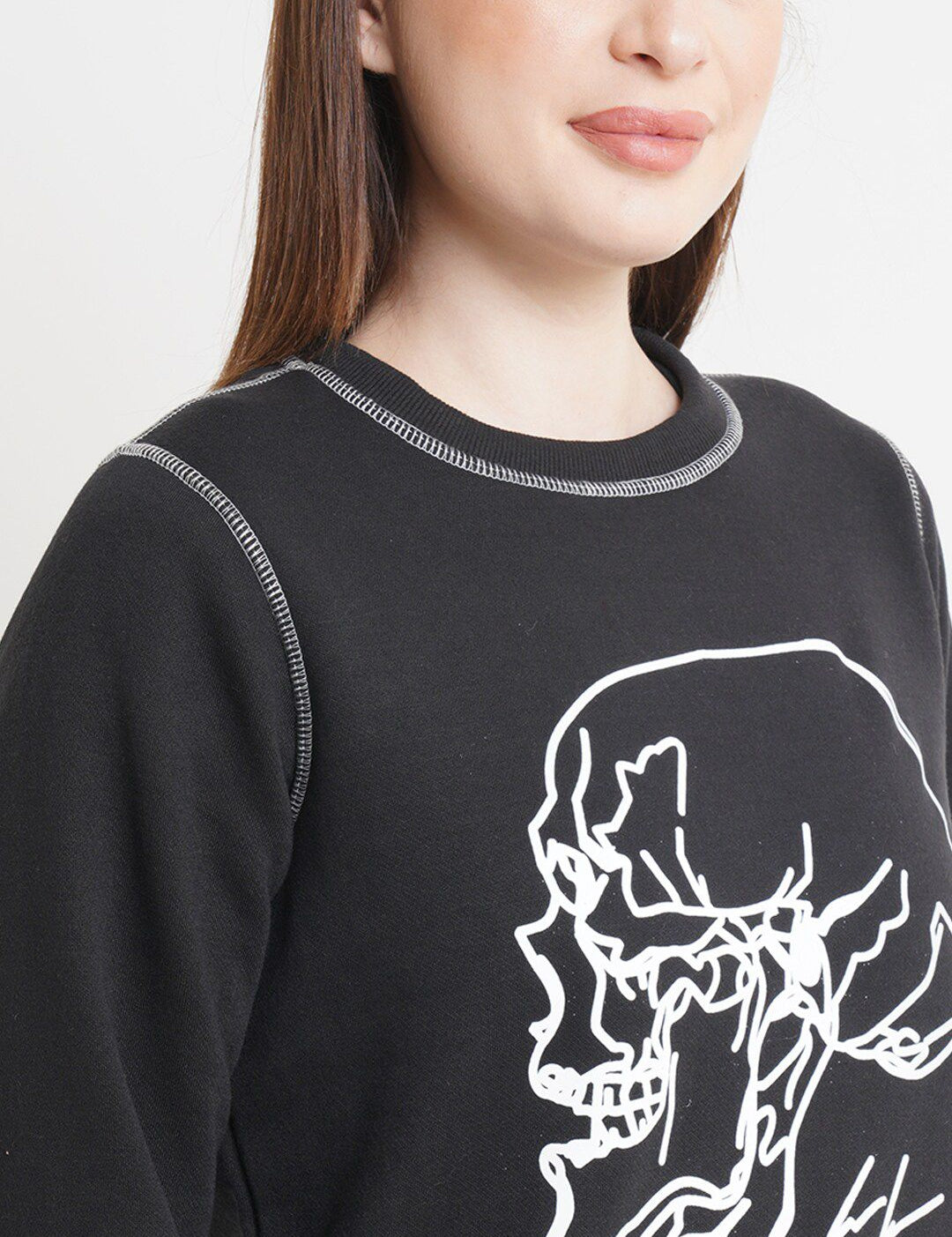 Kotty Women Black Printed Sweatshirt