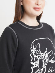 Kotty Women Black Printed Sweatshirt